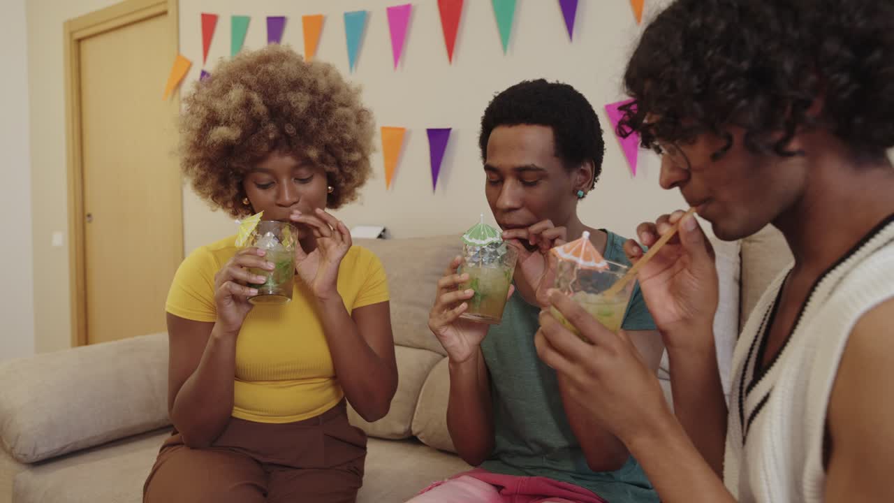 People celebrating with cocktails