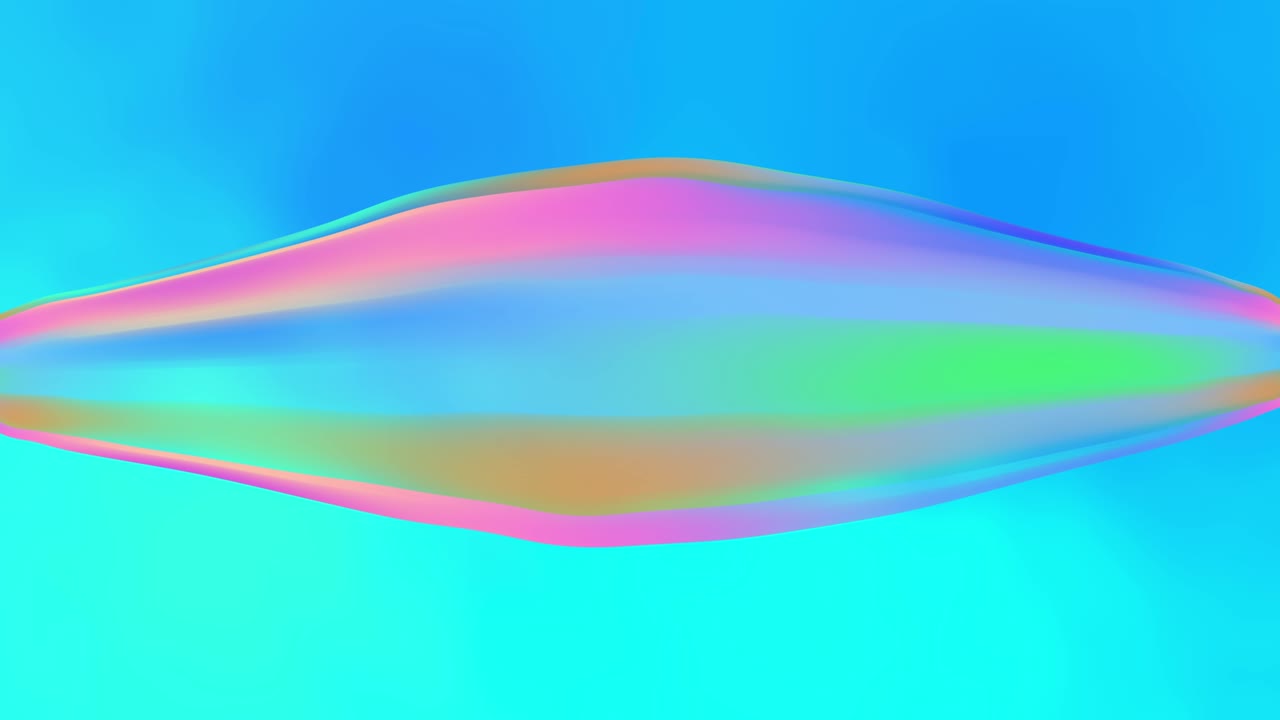 무지개 색의 타원형 비누 거품 모션 그래픽