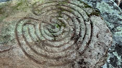 concentric circle archaeological petroglyph rings in rocks