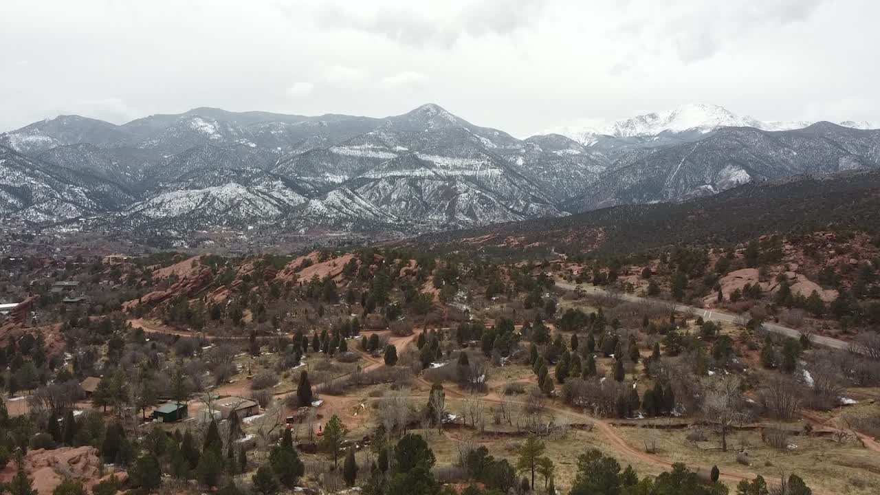 Aerial view of Colorado mountain range