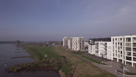 Modern Apartment Buildings on the Riverbank