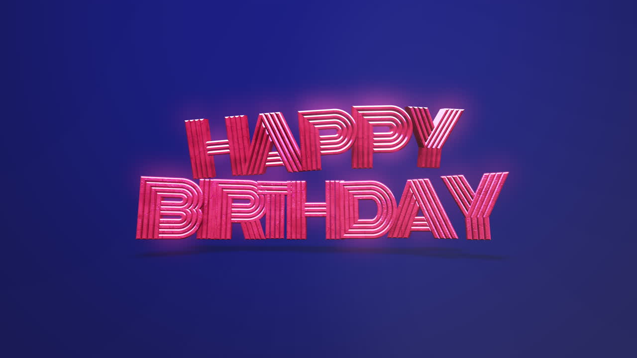 feliz cumpleaños moderno en degradado azul de moda