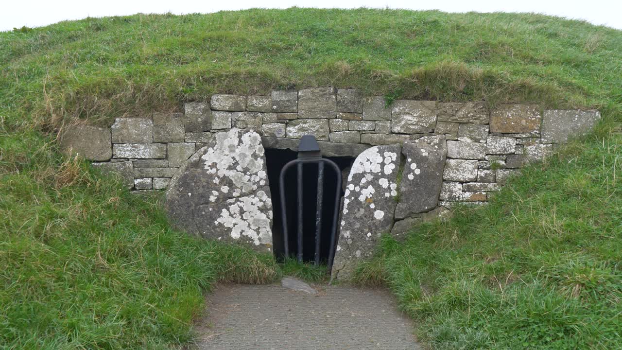 Hill of Tara burial mound entrance, historical site, serene, Ireland