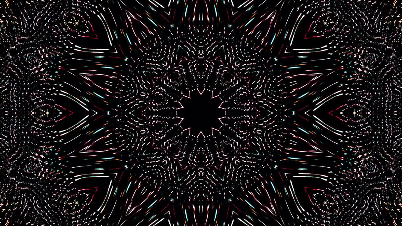 Beautiful abstract kaleidoscope that shines, a radiant light that regulates the subtle movements