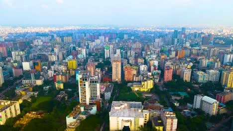 Colorful-endless-city-Dhaka,-Bangladesh,-poor-district,-slum-skyscraper