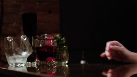 bartender serving a drink