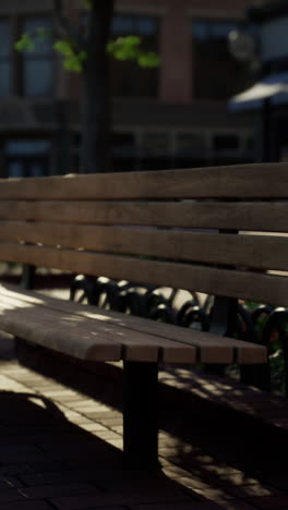 banco de madera en el parque de la ciudad