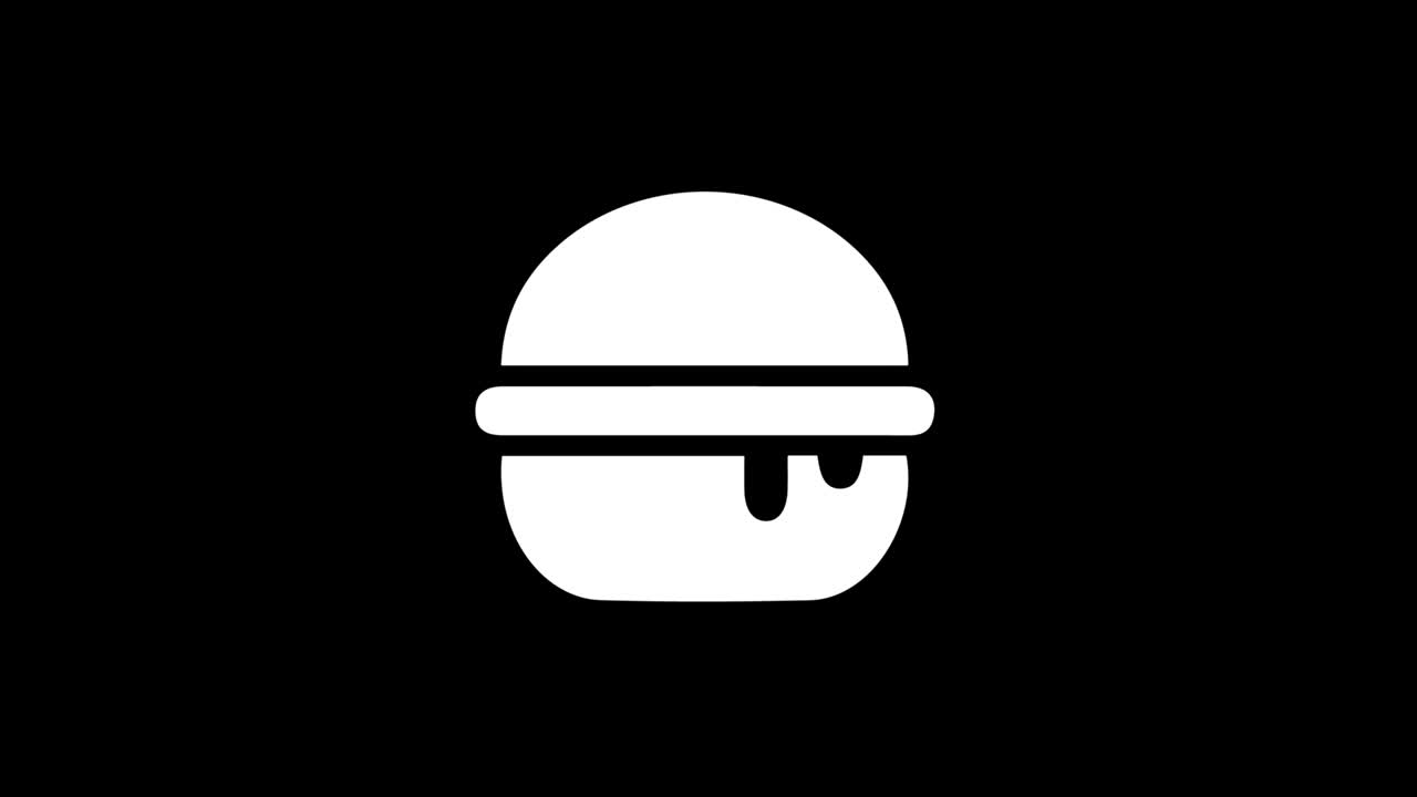 패스트 잔크 푸드 햄버거 글리스 아이콘 빈티지 트위치 나쁜 신호 애니메이션