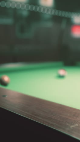 pool table with brown ball