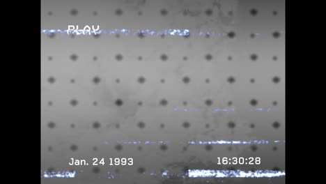 vhs animation with static noise and timestamp overlay for vintage effect