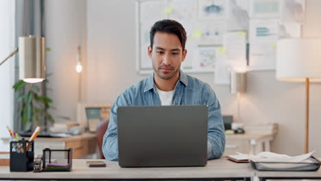 Face,-business-and-man-with-a-laptop