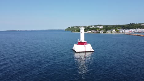 Aerial-shot-of-solo-lighthouse