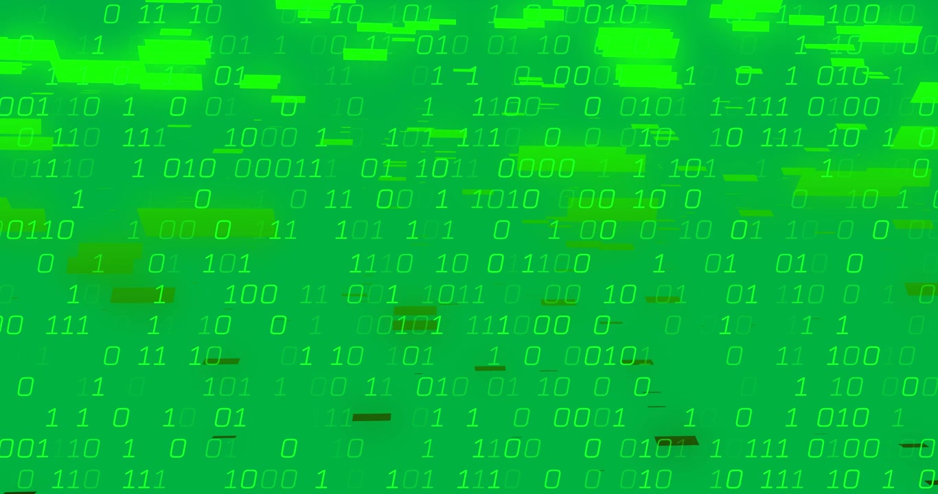Animatie van groene binaire code dataverwerking op transparante achtergrond