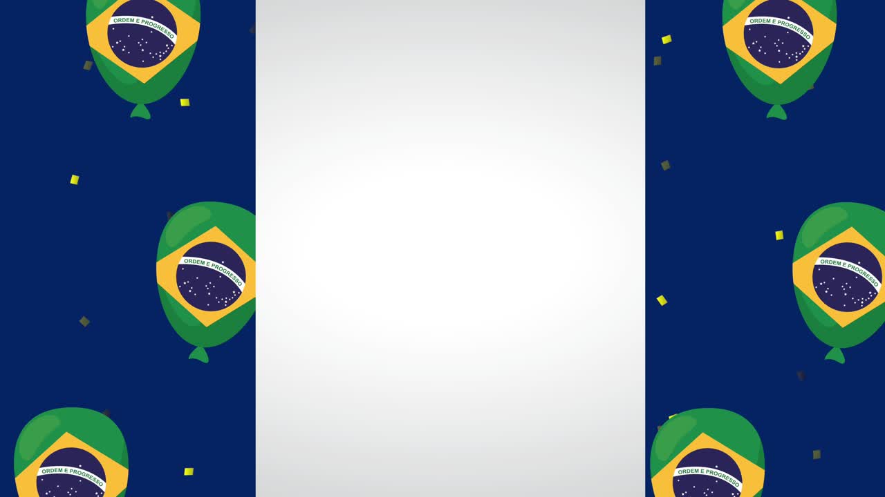 celebración del día de la independencia de brasil con colores bandera en globos helio