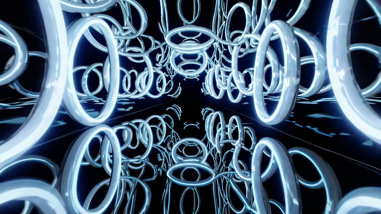 Futuristic Neon Light Tunnel Design