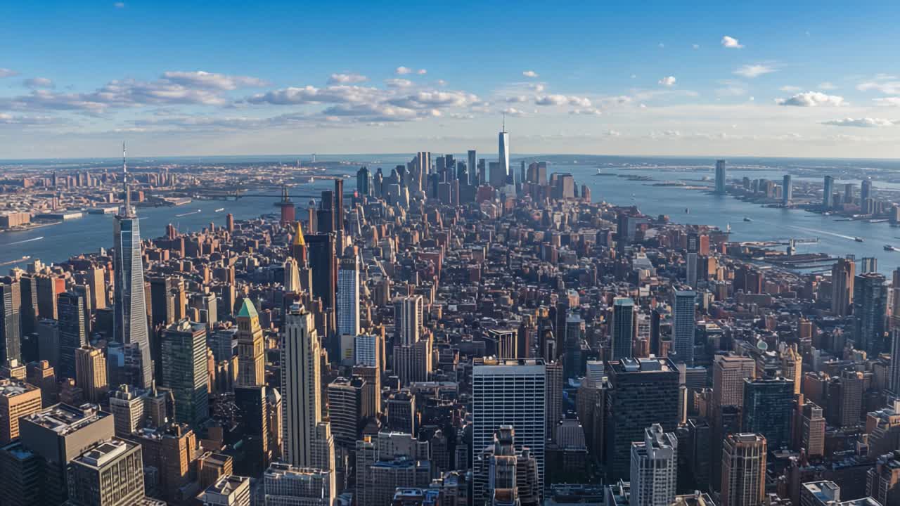 A Panoramic View of a Bustling Cityscape Captured in Two Frames ...