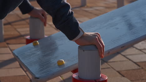 man doing push-ups outdoors