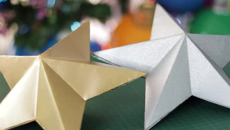 glittery 3d star crafted from paper