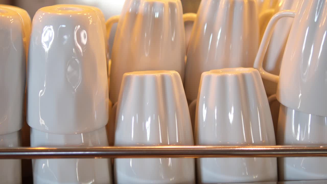 Stacked White Mugs
