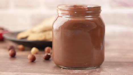 chocolate hazelnut spread in a jar