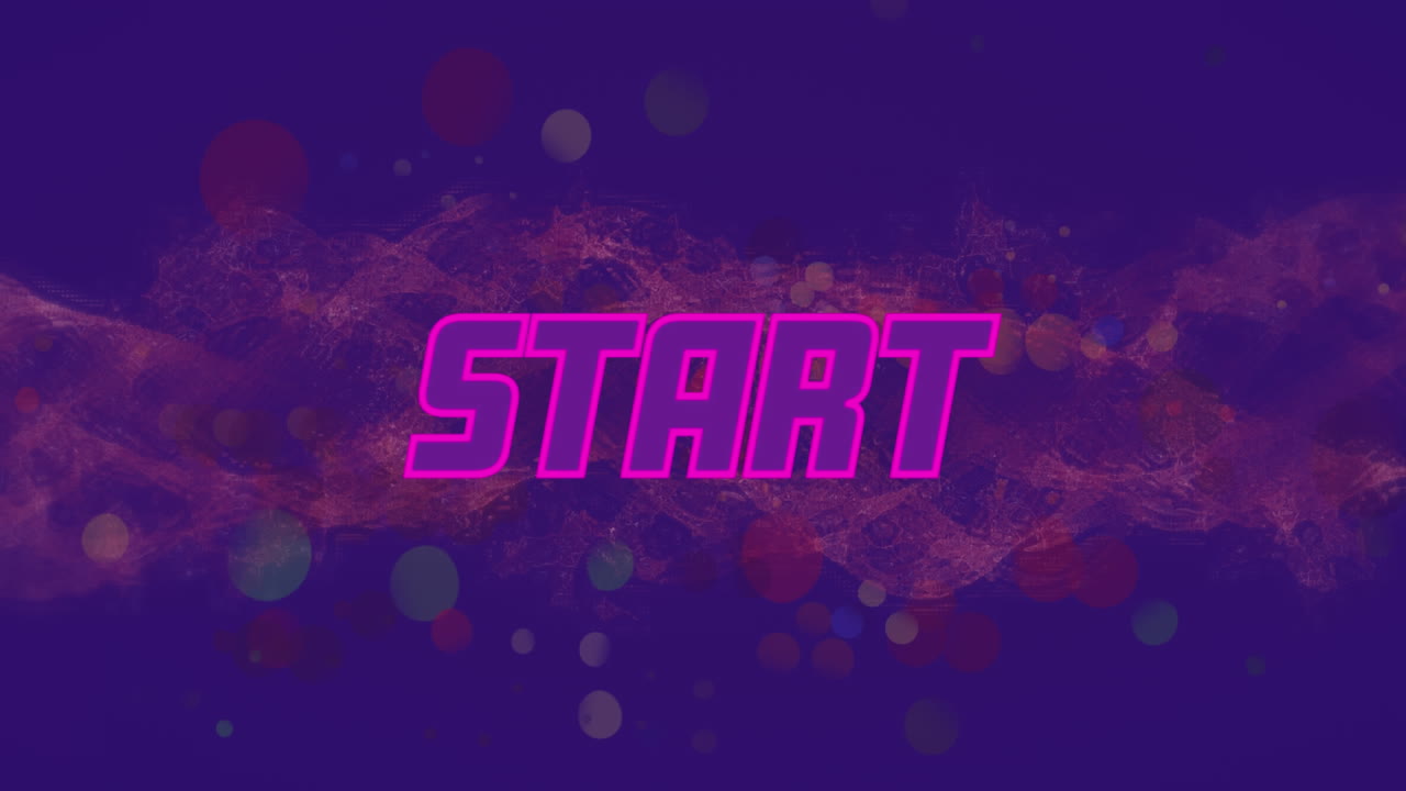 animación de inicio sobre nubes rojas en movimiento sobre fondo azul