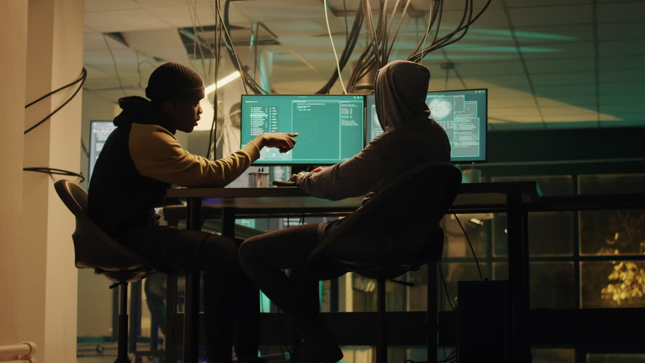 Hackers Working on Computers