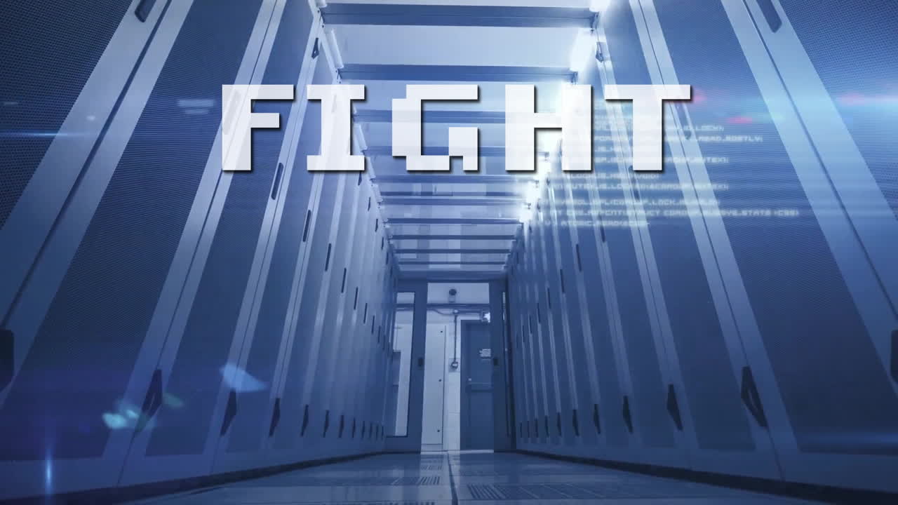 전투 텍스트의 애니메이션 및 컴퓨터 서버를 통해 디지털 데이터 처리