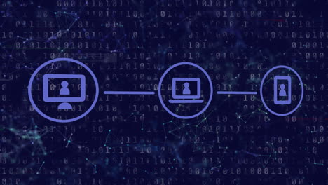 de iconos de conexión de red contra el procesamiento de datos