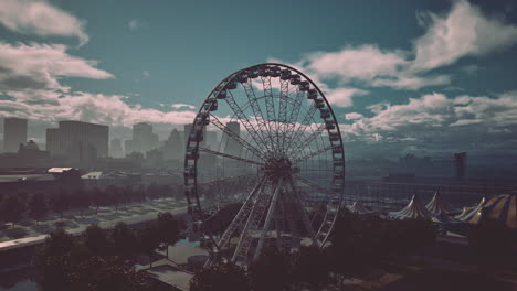 ferris wheel in city skyline