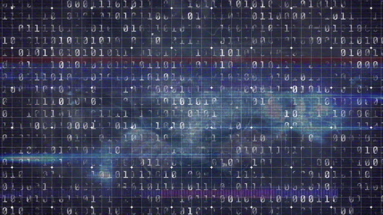 Animation of interference over binary coding and light trails