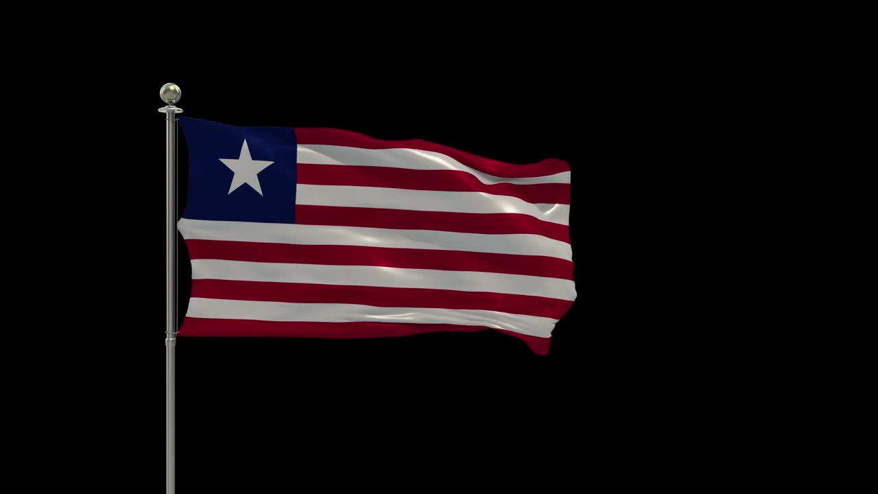 liberia varias banderas ondeando la bandera nacional en el poste, la bandera de la mesa