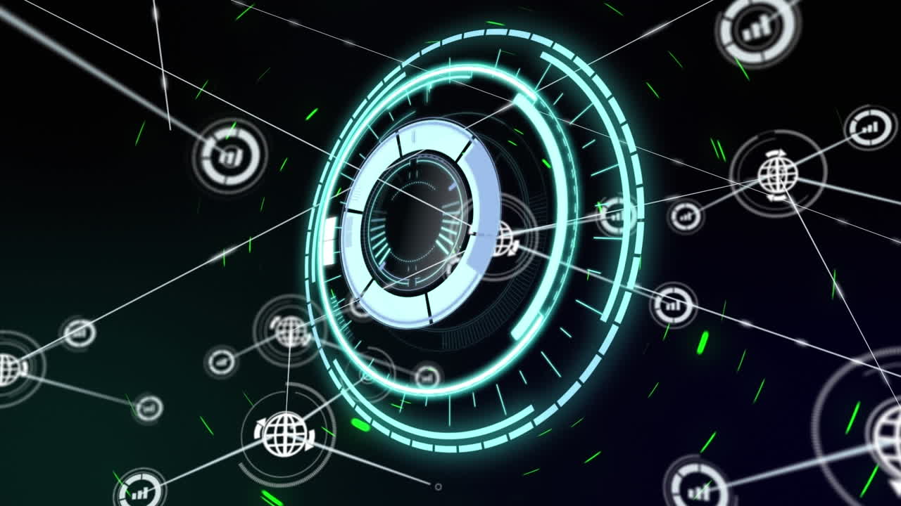 범위 스캐닝과 함께 연결 네트워크의 애니메이션