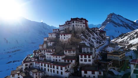 stunning himalayan monastery in winter