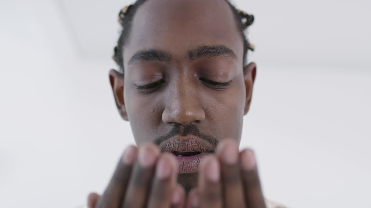 Prayer To Allah God While Wearing A Traditional Sudan fashion clothes