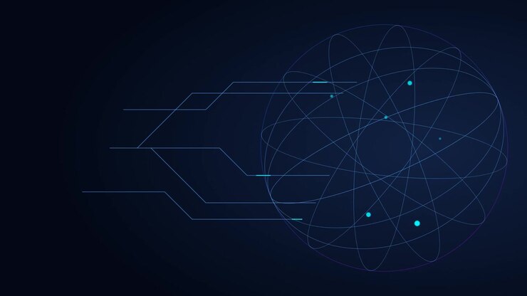 Sfera Digitale Astratta con Linee Orbitali Rotanti e Nodi di Dati.