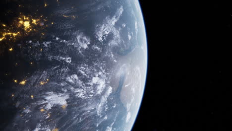 la tierra desde el espacio, vista nocturna