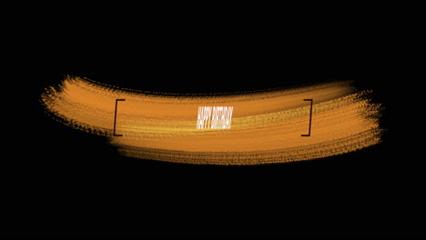 mensaje de feliz cumpleaños moderno y elegante en naranja en negrita con textura