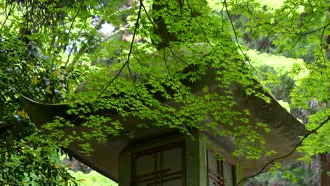 close up of typical japanese stone pillar at temple