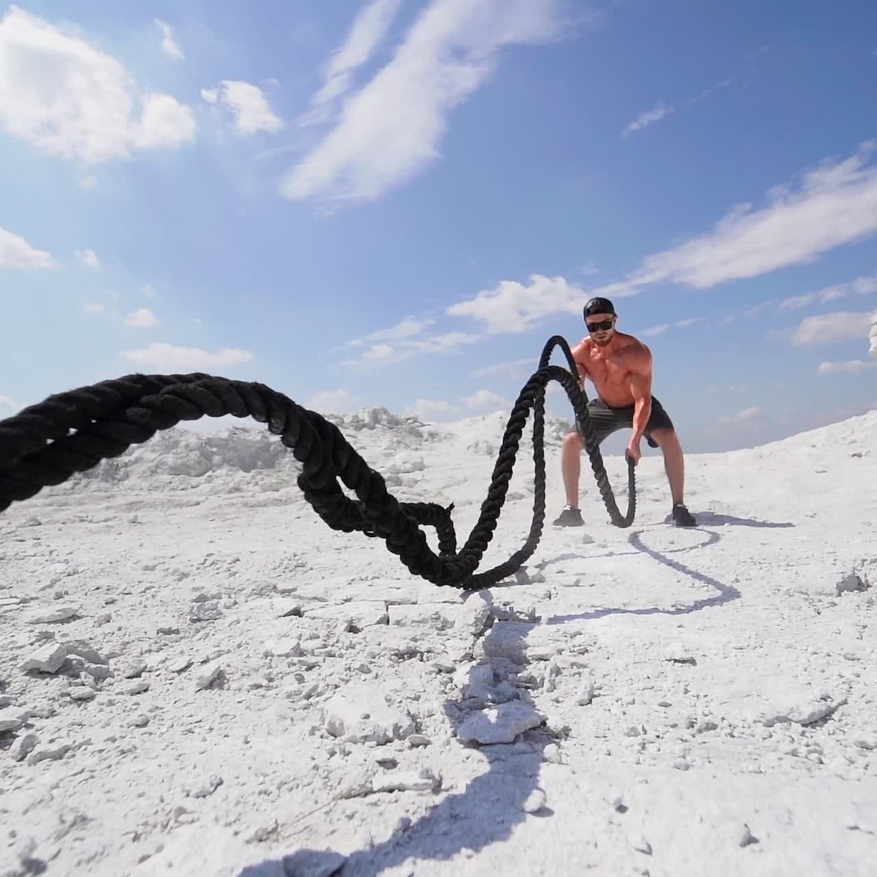 Man workout on nature