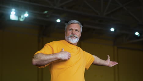 senior man training indoors