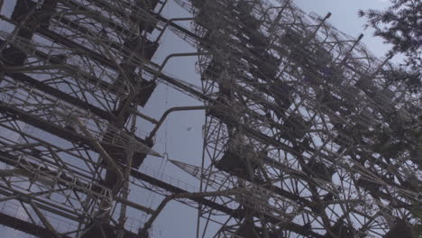 shot of an abandoned radioactive military radar in pripyat exclusion zone, near chernobyl powerplant, ukraine.