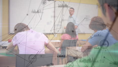 animación de la red de conexiones entre maestros y estudiantes varones