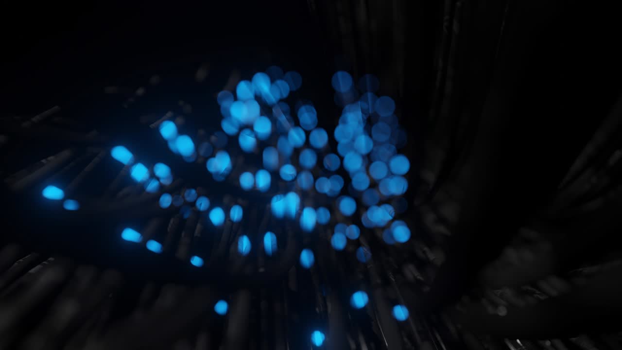 fibra óptica animación de la distribución de la señal de luz de un diodo.