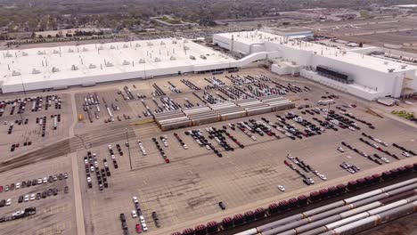 vehicles at the manufacturing factory of stellantis sterling heights assembly plant in michigan, usa