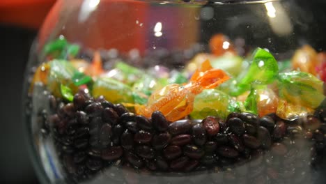 colorful candies in a glass bowl