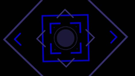 animación de formas en movimiento y cadenas de adn en fondo negro