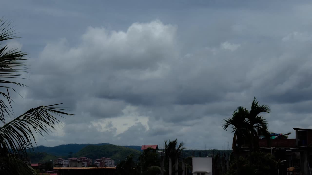 A Small City Clouds Timelapse video at day time