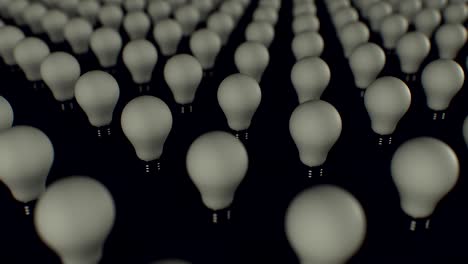 many light bulbs with one light bulb symbolizing the idea