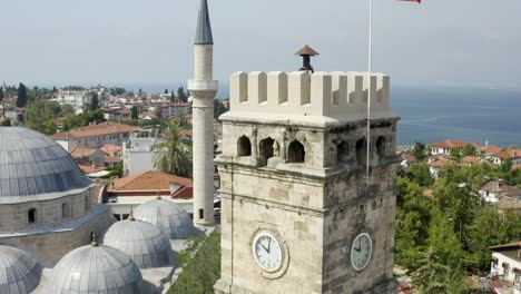 antalya marina with antalya castle