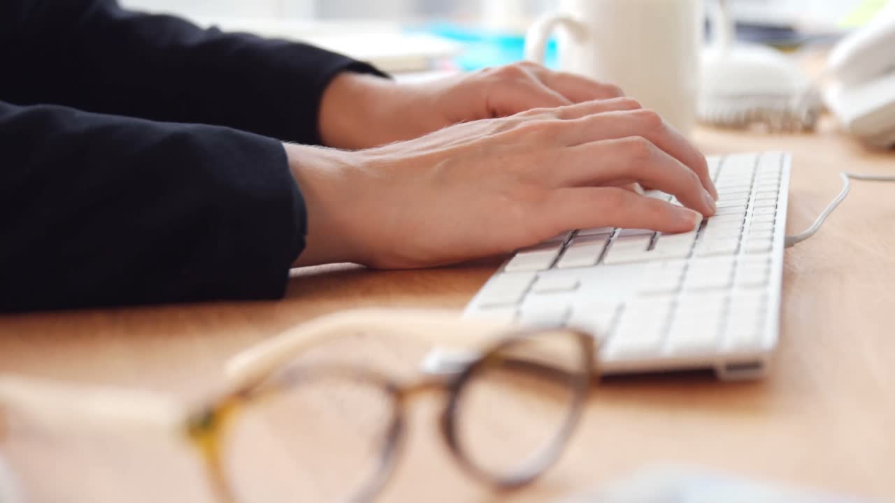Businesswoman working over computer